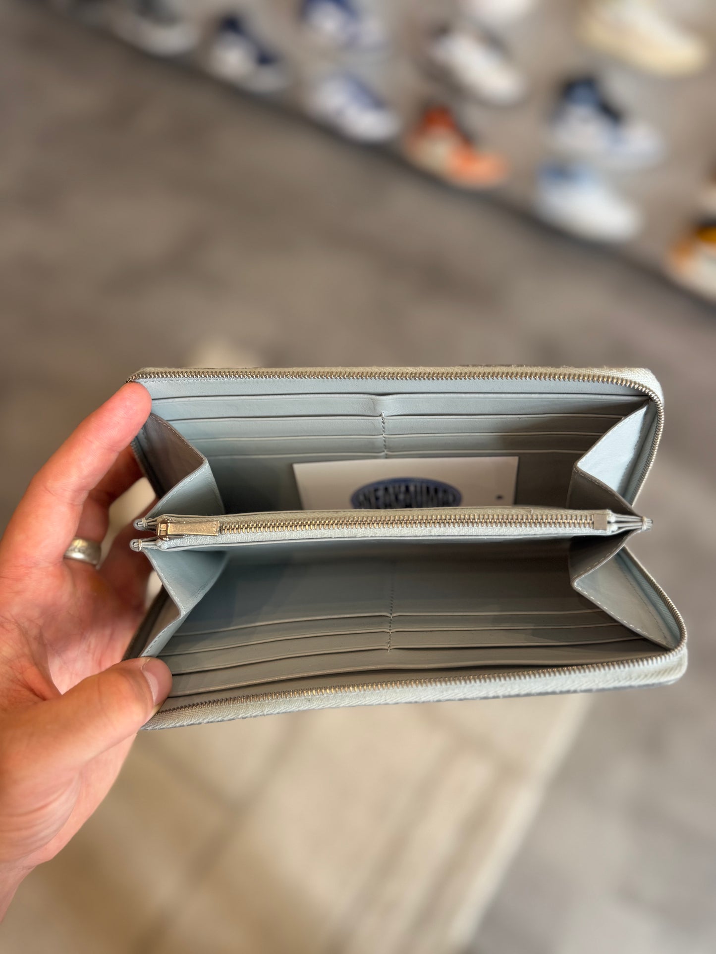 Portefeuille Zippé Gris Celine