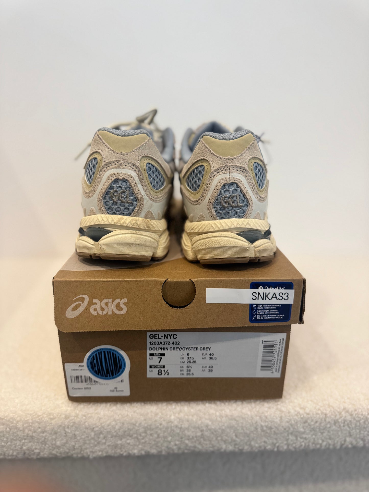 ASICS GEL-NYC "Dolphin Grey / Oyster Grey" (EU 40)