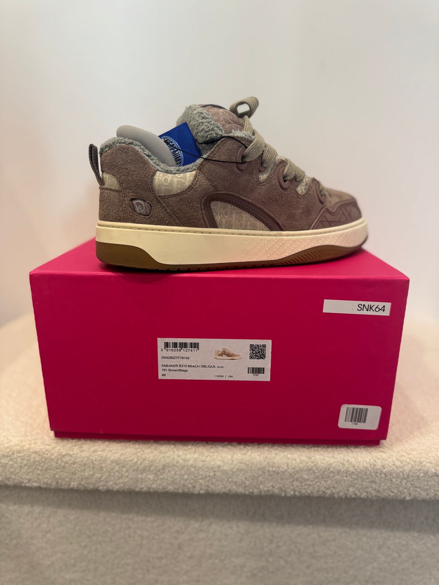 Dior B9S Skater ERL Marron Suede avec Marron et Beige Dior Oblique Jacquard (42)