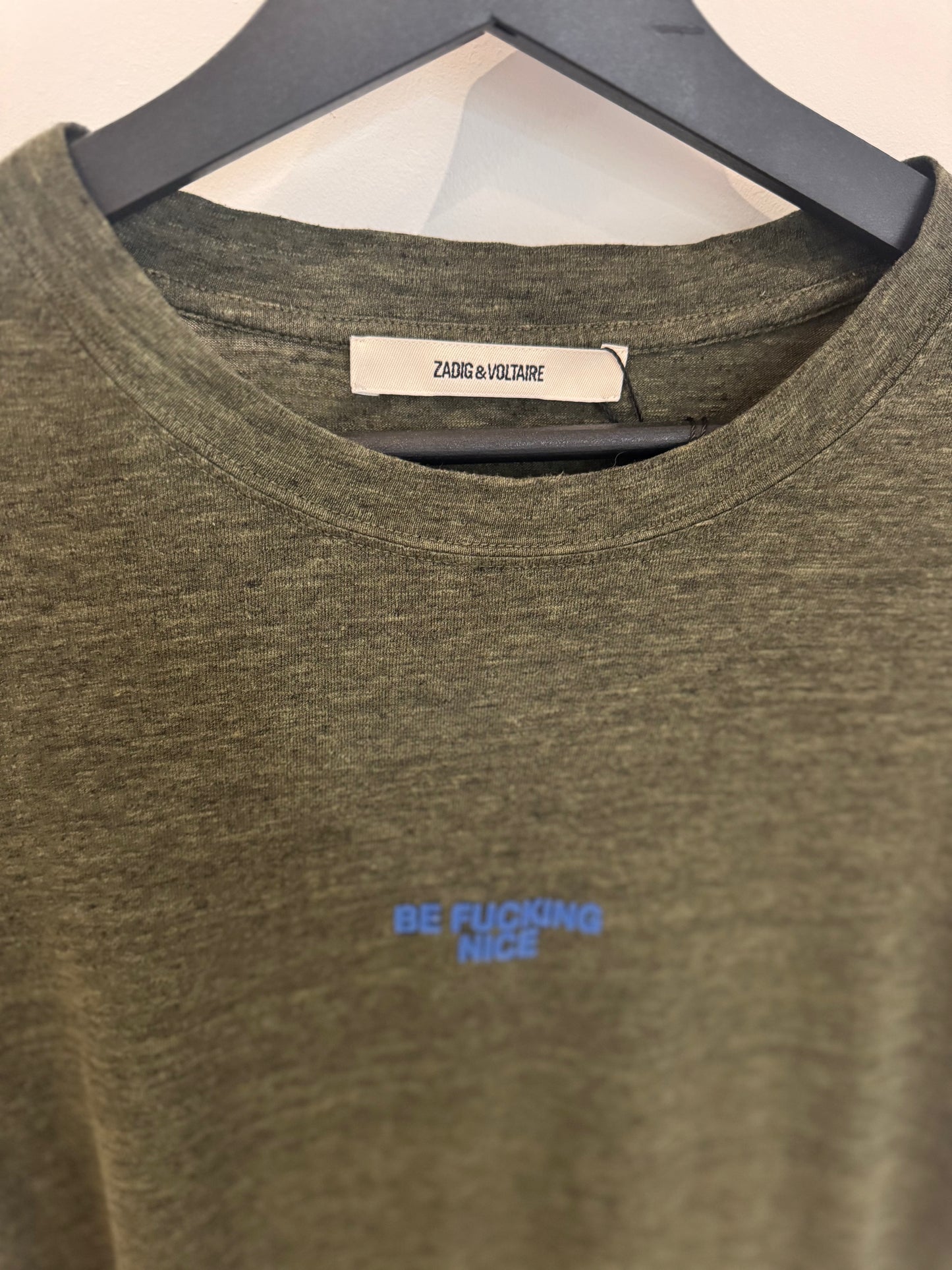 Zadig & Voltaire “Be Fucking Nice” T-Shirt Khaki (S)