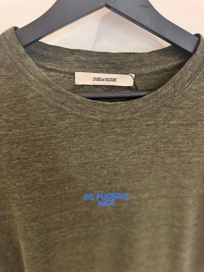 Zadig & Voltaire “Be Fucking Nice” T-Shirt Khaki (S)