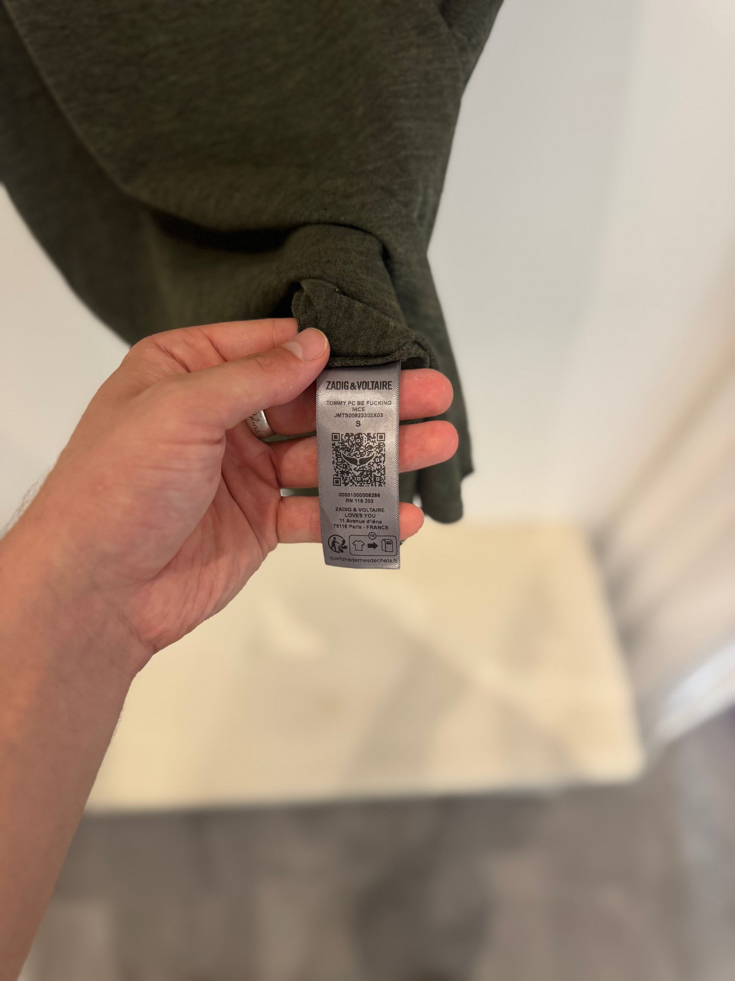Zadig & Voltaire “Be Fucking Nice” T-Shirt Khaki (S)