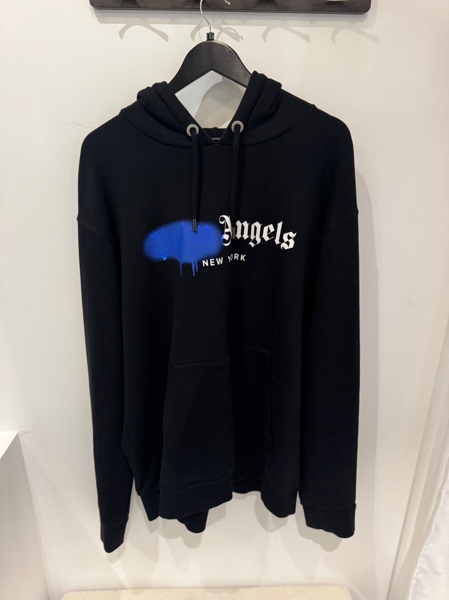 Palm Angels New York Spray Logo Hoodie Black (XL)