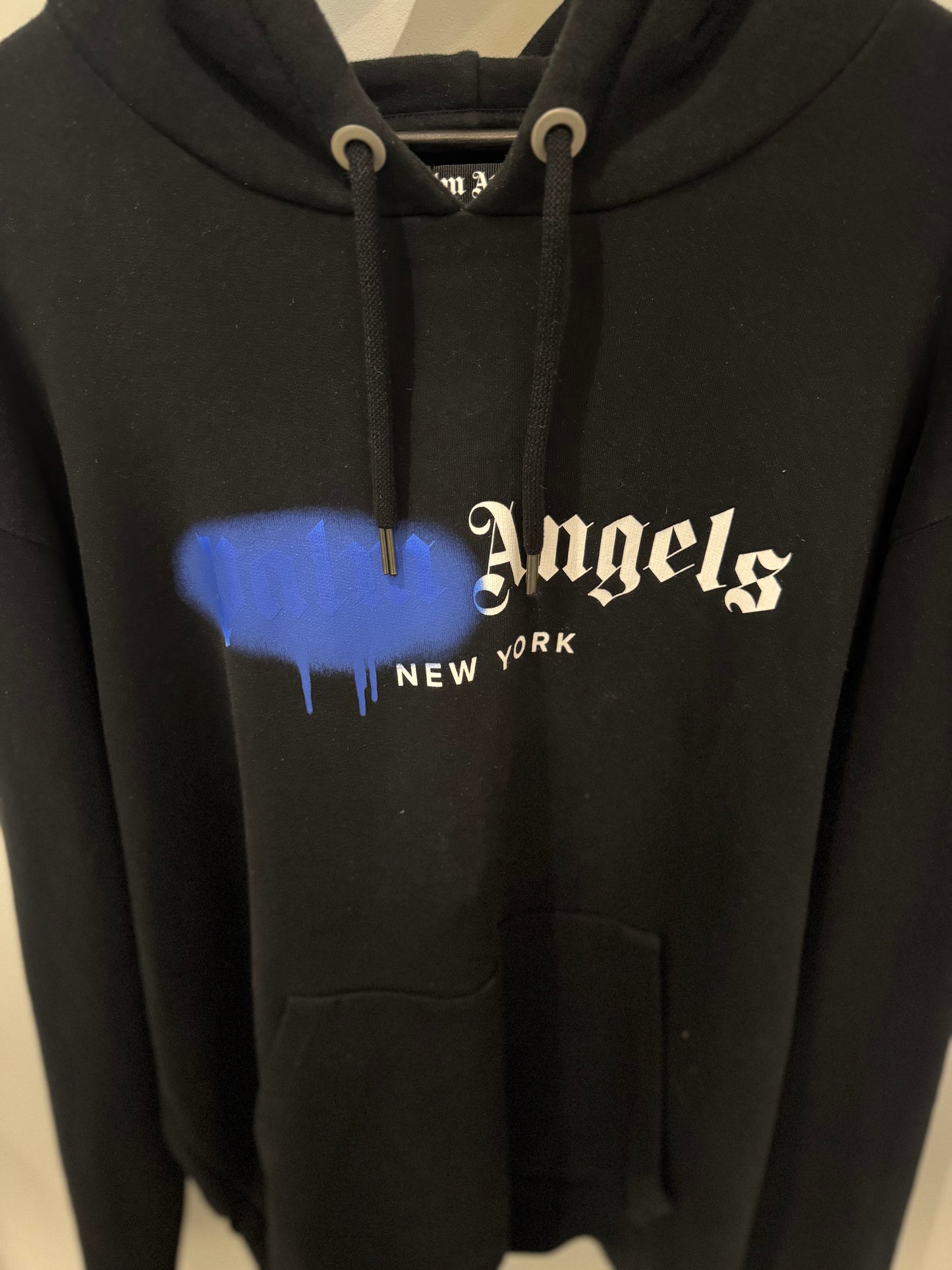 Palm Angels New York Spray Logo Hoodie Black (XL)