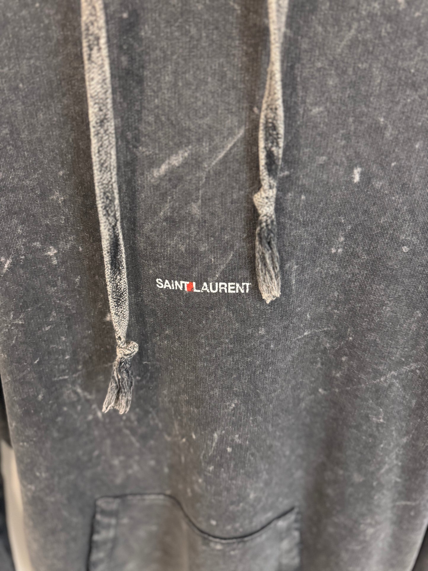 Saint Laurent Logo Hoodie Washed Black (L)