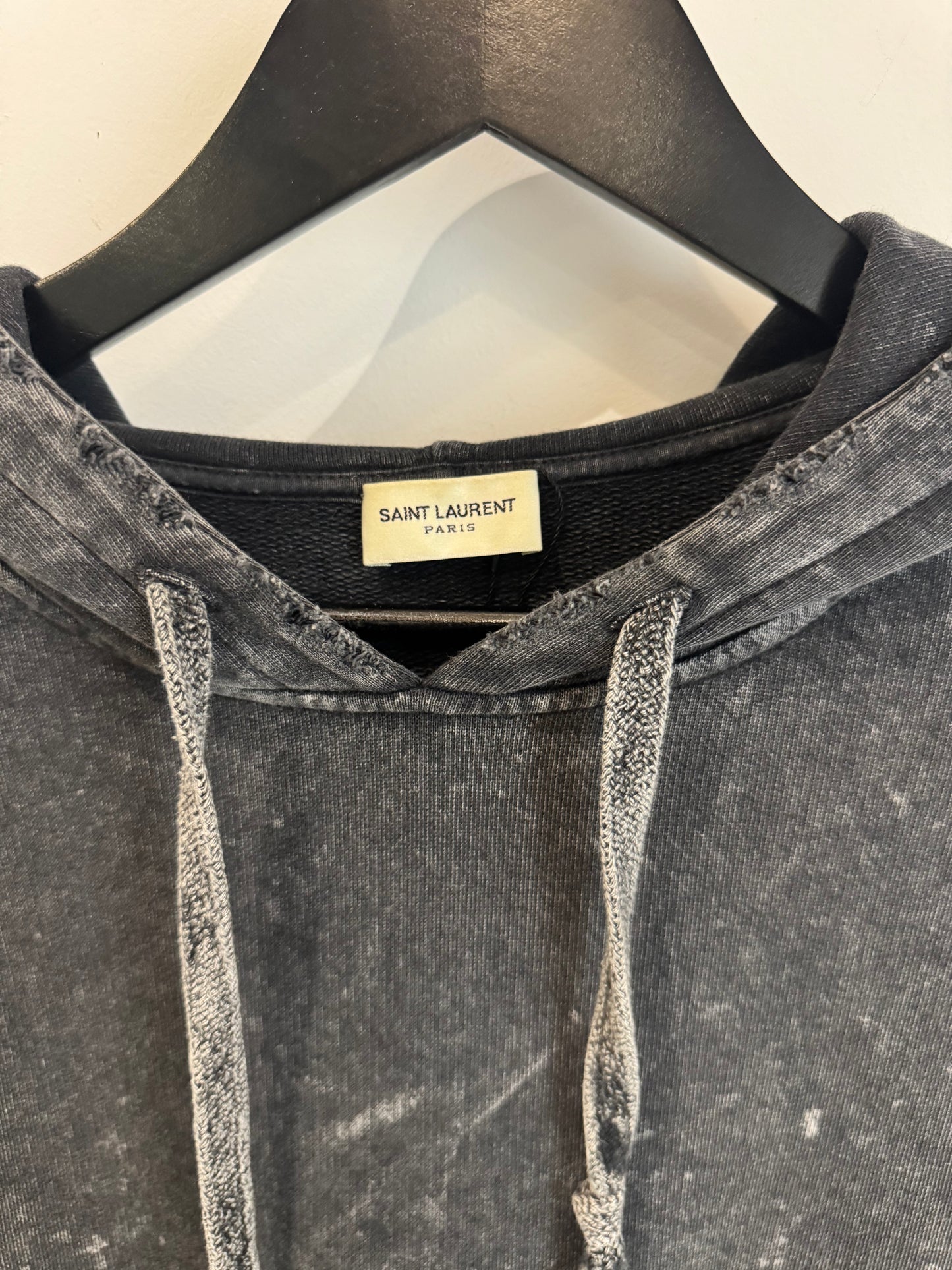 Saint Laurent Logo Hoodie Washed Black (L)