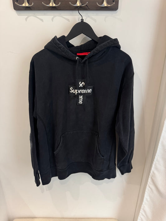 Supreme Cross Box Logo Hoodie Black (L)