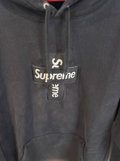Supreme Cross Box Logo Hoodie Black (L)