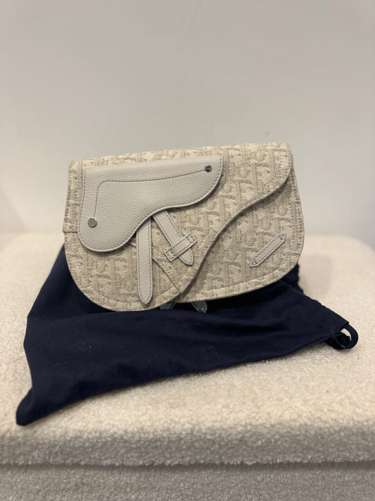 Dior Saddle Pouch Oblique Beige
