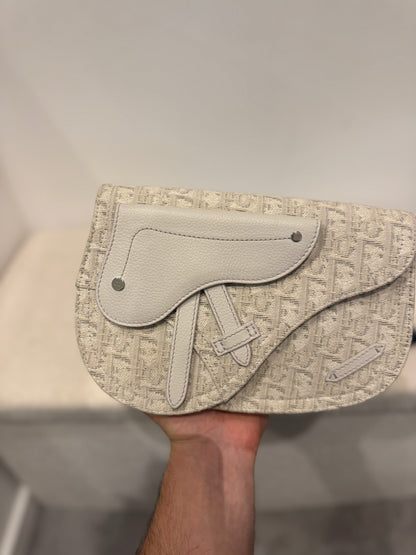 Dior Saddle Pouch Oblique Beige