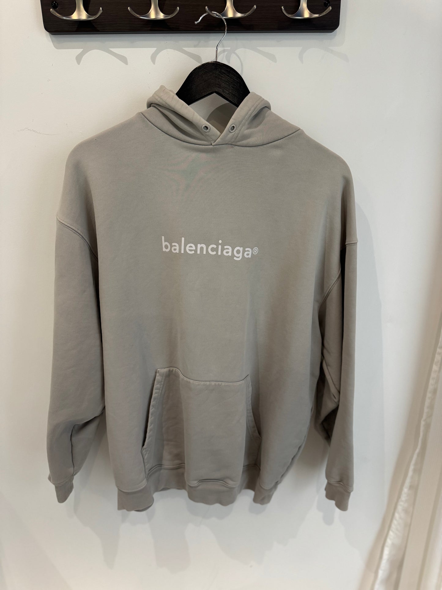 Balenciaga Logo Hoodie « Grey » (M)