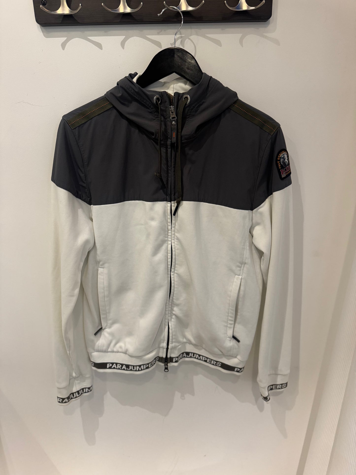 Parajumpers – Veste zippée à capuche bicolore noire et blanche (S)