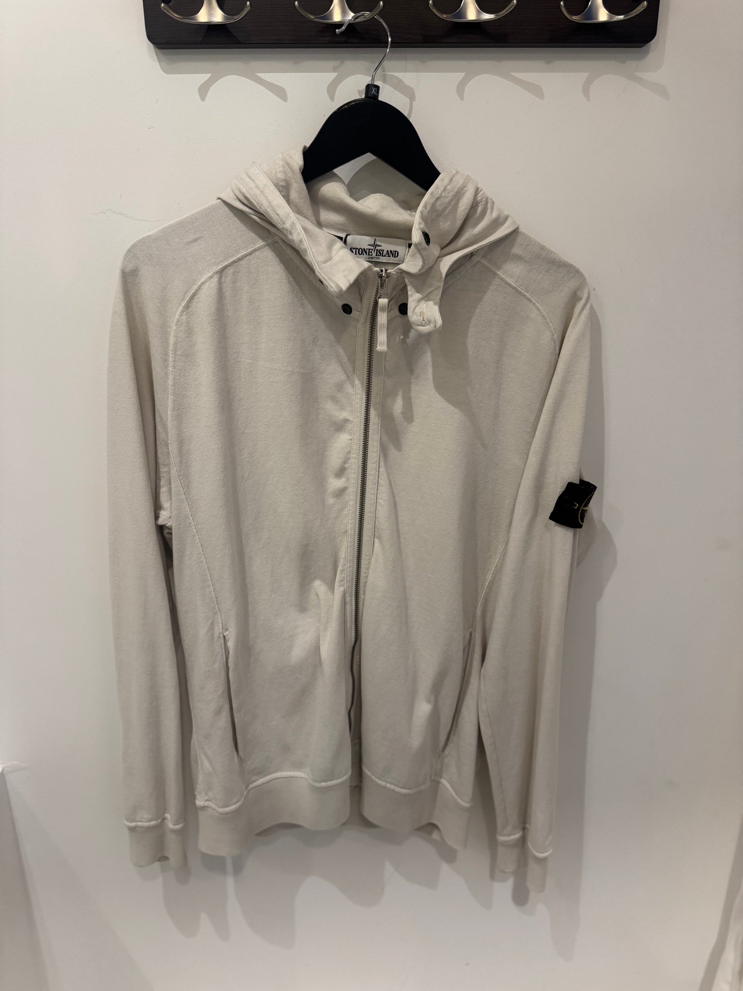 Stone Island Hoodie Zippé Blanc Cassé (XL)