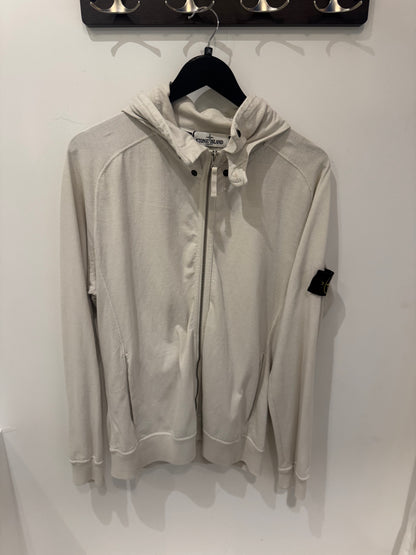 Stone Island Hoodie Zippé Blanc Cassé (XL)