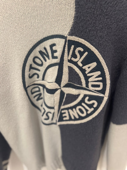 Stone Island Pull à Capuche Bicolore Beige / Noir (M)