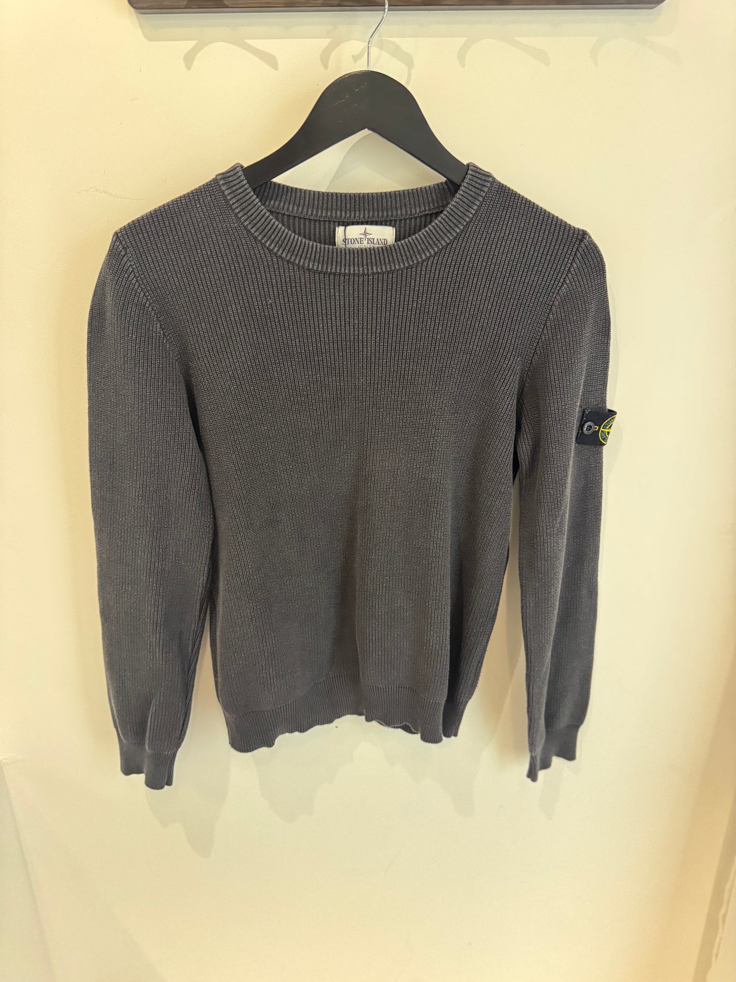 Stone Island Pull Maille Côtelée – Gris (S)