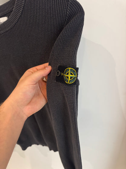 Stone Island Pull Maille Côtelée – Gris (S)