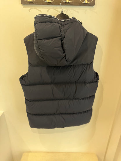 Moncler Doudoune sans manches à capuche – Bleu marine (XL)